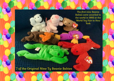 RARE Ty 1st Generation 1993 BEANIE BABIES (7 of the Original 9