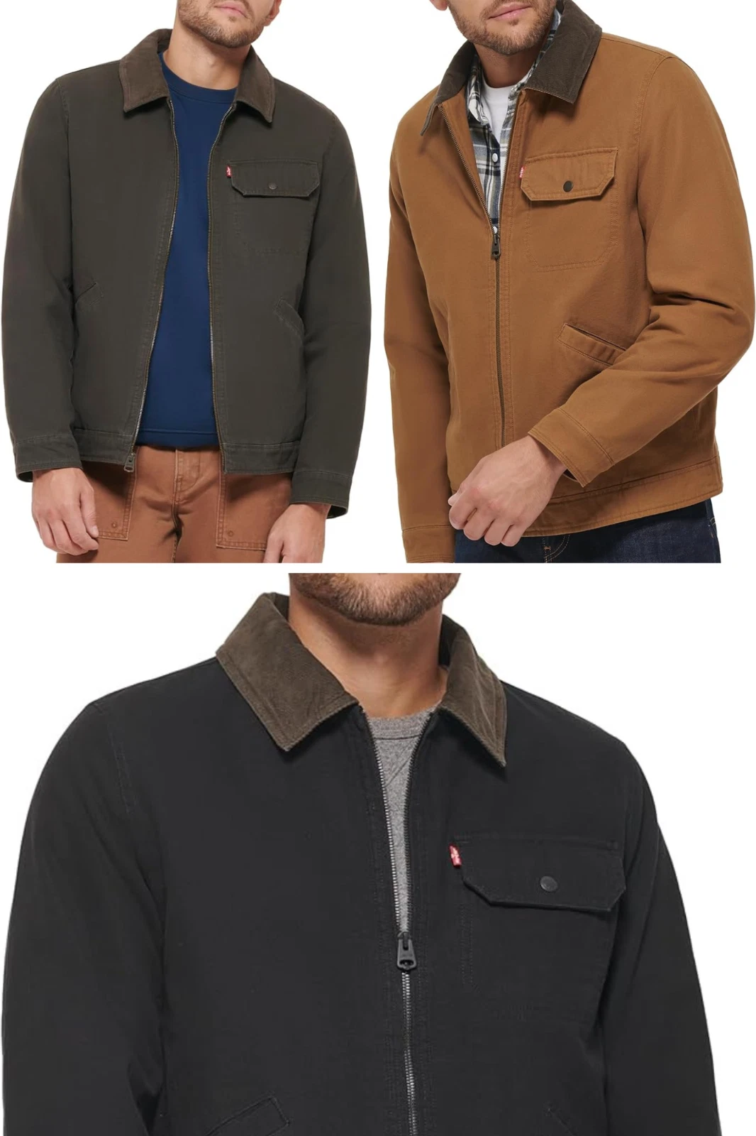 Levi's Mens Workwear Cotton Canvas Corduroy Collar Jacket / Choose Size & Color