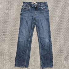 Levis 505 Regular Fit Jeans Boys Size 16 REG W28 L28 Dark Wash Blue Denim