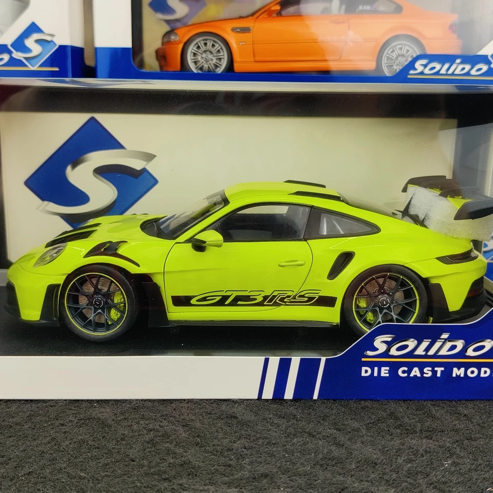 SOLIDO PORSCHE 911 GT3 RS SOLIDO WORKS NEON LIME 2024 1:18 NEUF BOX S1812104 - Imagen 3 de 4