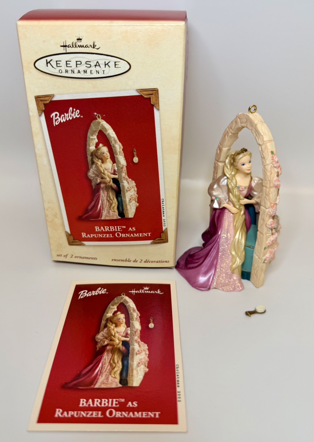 MIB 2002 Hallmark Keepsake Barbie as Rapunzel w/Hairbrush HTF
