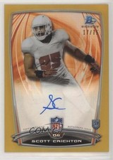 2014 Bowman Rookie Chrome Refractor Gold Border 17/75 Scott Crichton Auto 0c2