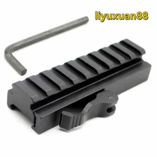 Quick Release Detach Scope Mount 20mm Picatinny Rail Adapter 9Slot ADD Height