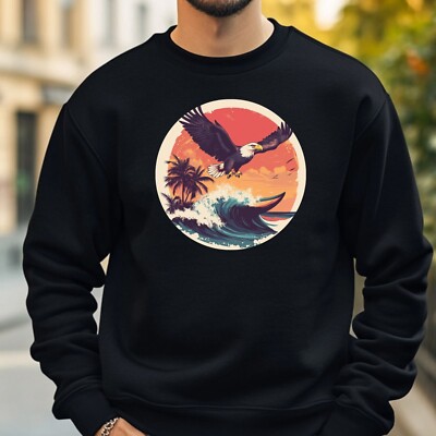 Adler beim Surfen Sweatshirt Kuschelig und Perfekt für jeden Anlass S bis 4XL