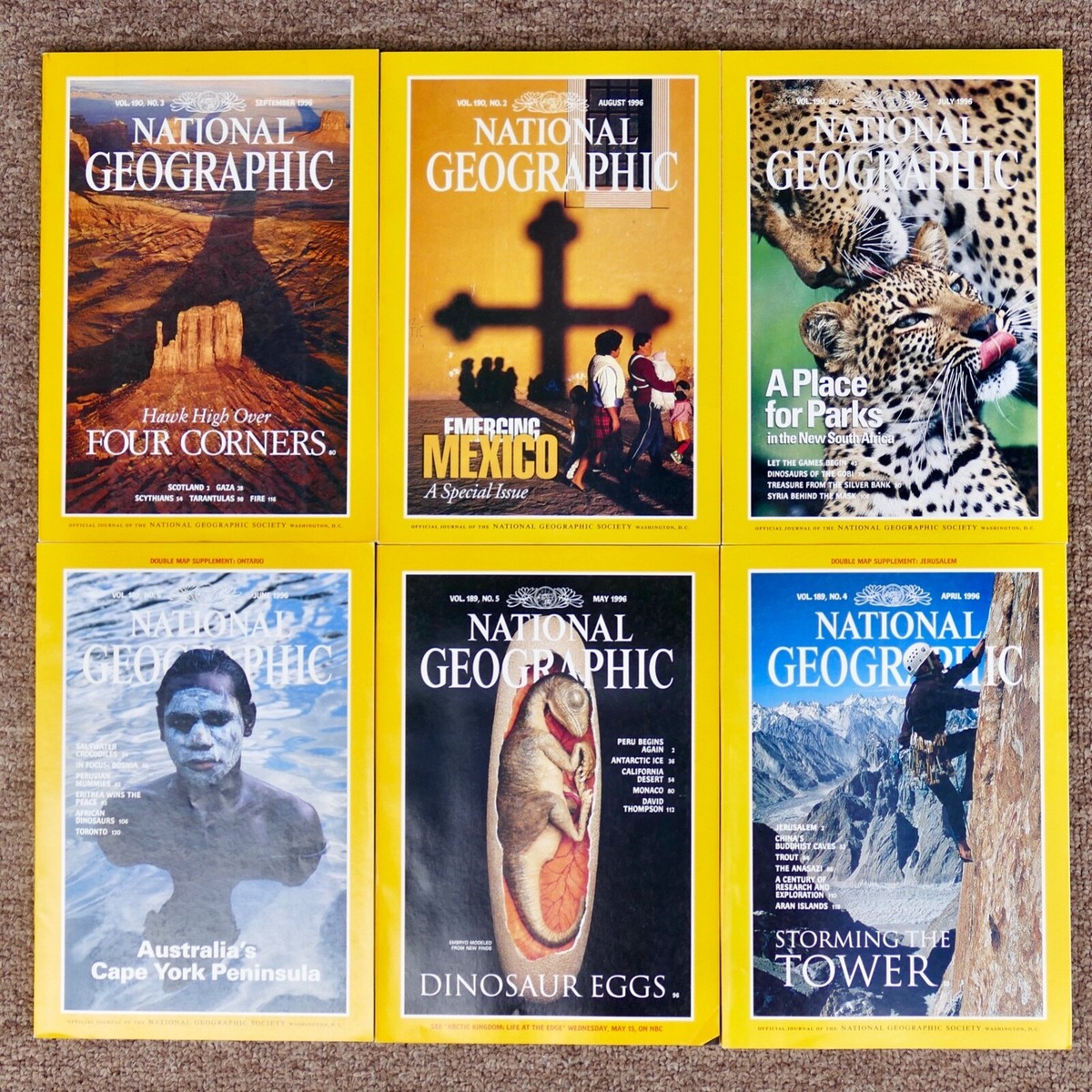 41) National Geographic lot 1994-1998 - vintage magazine 1990s