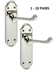 Modern Victorian Chrome Scroll Door Handles Latch Handles Stylish Handles D13