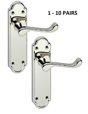 Modern Victorian SATIN Scroll Door Handles Latch Handles Stylish Handles D25