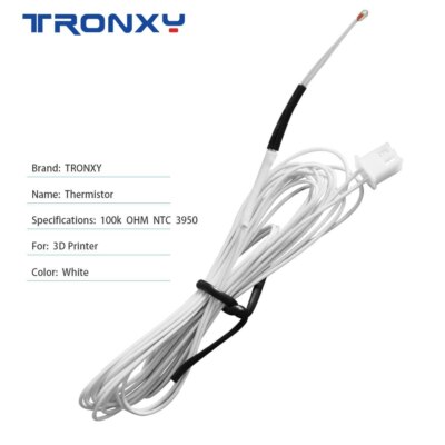 5Pcs Thermistor NTC 3D Printer Parts 3950 100K OHM 1.2m Thermistor 100k Tronxy