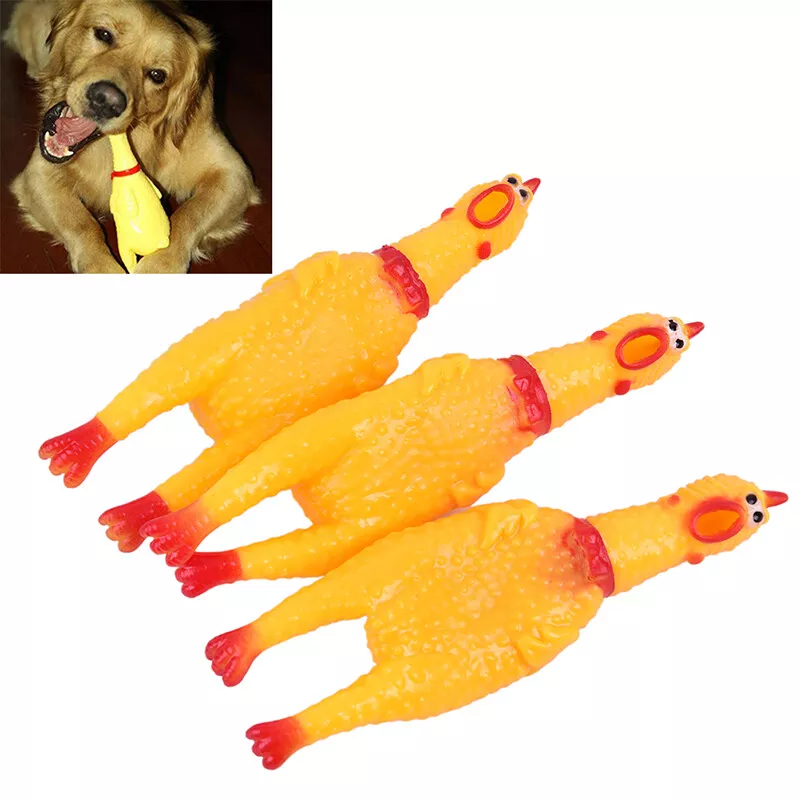 Rubber chicken cheap dog toy
