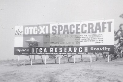 OTC-X1 UFO SPACECRAFT SPACE & GRAVITY RESEARCH BILBOARD 1962 4X6 PHOTO