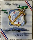 Unused Birthday WW2 WWII Plane Anchor Ship Military Vintage Greeting Card 1940s