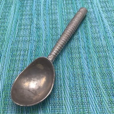 Ice Cream Spoon Scoop Vtg Metal Cast Aluminum w Ringed Handle Unbranded Taiwan