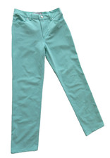 Versace Jeans Signature Light Teal 90s Stretch Pants Slim 30" x 32" IT Vintage