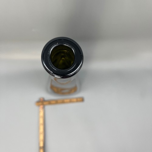 Botella de vidrio vintage 3 caras verde oliva MCM vino grande 19" numerada hecha en Italia - Imagen 4 de 13