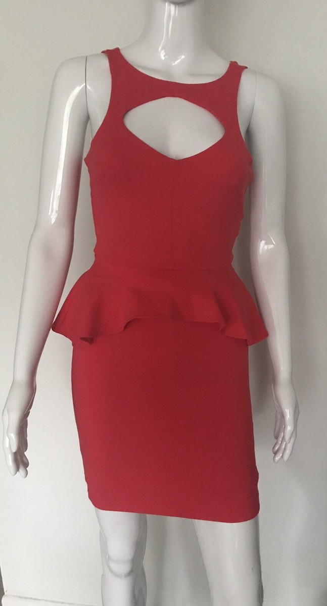 bebe red bodycon dress Bandage Mini Dress