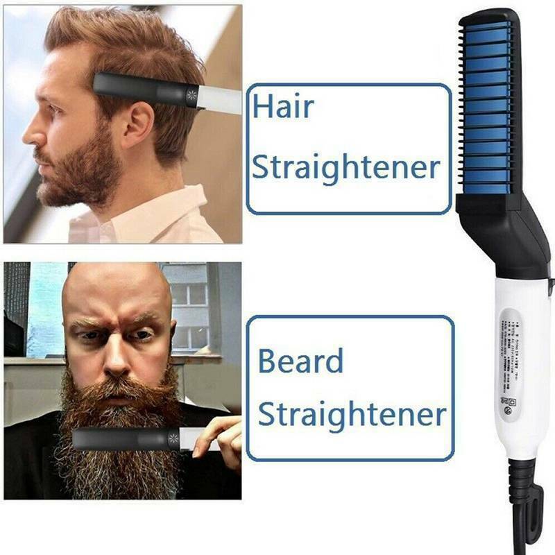 Men Beard Straightener Multifunctional Hair Comb Heated Styler Electric  Brush