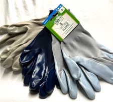 Expert Gardener- 3 pack of Nitrile Coated Gloves- Size L