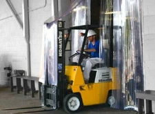 Strip Curtain Door 8ft Wide x 8ft 8"Ribbed Heavy Duty Scratch Resistant Pvc