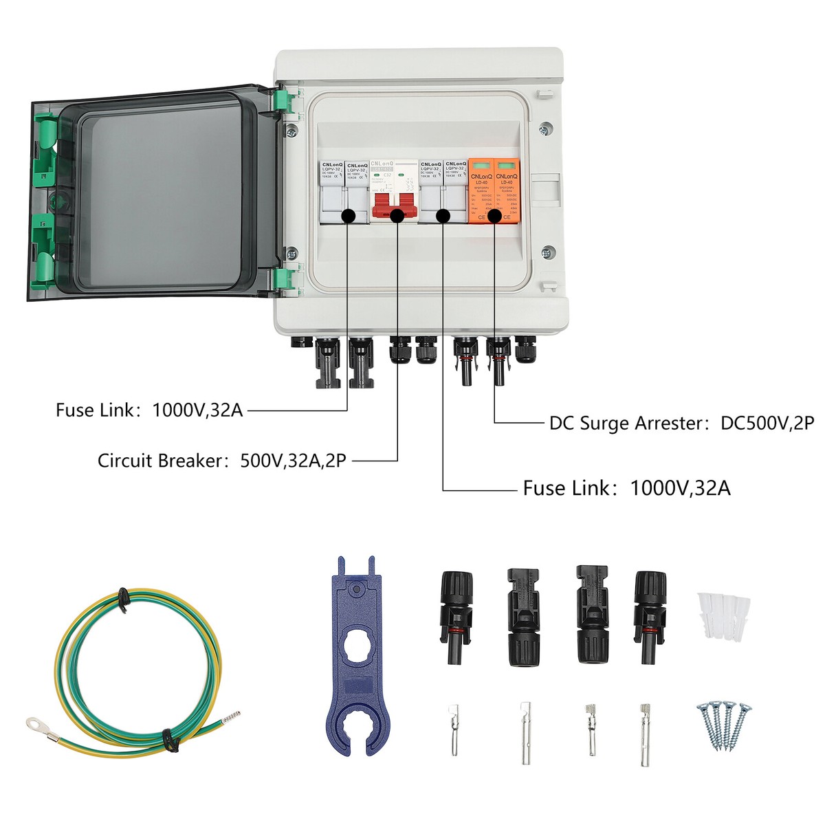 Isolamento Pv Dc Dc1000v 32a 4p 2 Em 2 Saídas Ip66 À Prova D | Frete grátis