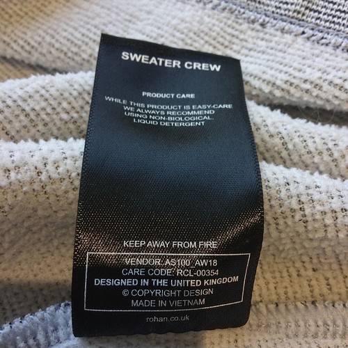 Rohan Mens Sweater Crew Mens Size Large Grey Pocket Long Sleeve Pullover Jumper - Picture 19 of 19