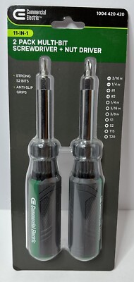 Commercial Electric 11-in-1  Multi-Bit Screwdriver and Nut Driver (2-Pack) - NEW