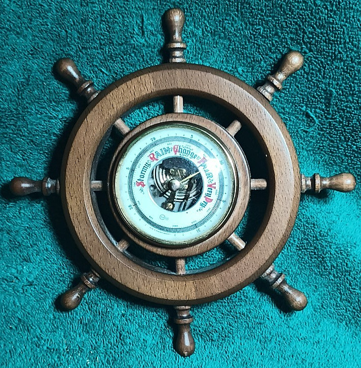 Vintage Barigo Ships Wheel Barometer West Germany