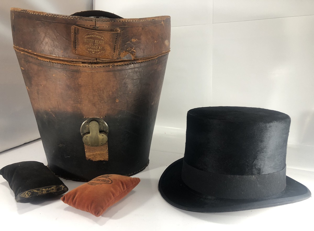 RARE 1890 Antique Henry Heath-Southcomb Beaver Top Hat w RARE 1890 Antique Henry Heath-Southcomb Beaver Top Hat w