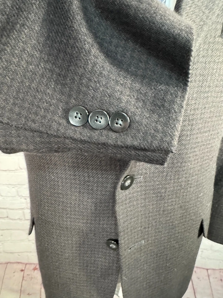 Chaqueta Blazer Abrigo Deportivo HENRY GRETHEL Para Hombres Marrón Cuadros Lana Calce Clásico 44S Foto 4 de 4