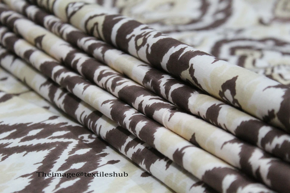 Tela de tapicería Ikat con estampado de bloques a mano 100 % tela de algodón india vintage 5 yardas Foto 3 de 4