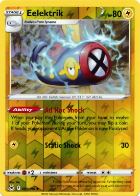 Eelektrik 060/196 Lost Origin Reverse Holo Uncommon Pokemon NM