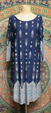 Renee C. Rennec Classic Shift Dress Tribal Pattern Stretch Fabric