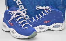 NDS Reebok Question Mid Royal Blue/White/Red AI Allen Iverson Junior sz 5 Rare