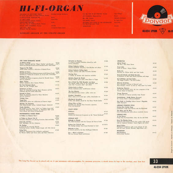 Gerhard Gregor HiFi Organ (Vinyl) eBay