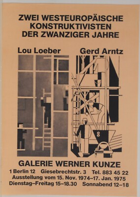 Gerd Arntz - Lou Loeber /Serigrafie /1975 /Galerie Werner Kunze/Konstruktivisten