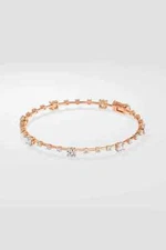 Beautiful 2.59Ct Round GVS2 Lab Grown Diamond/CVD Tennis Bracelet 14k Rose Gold