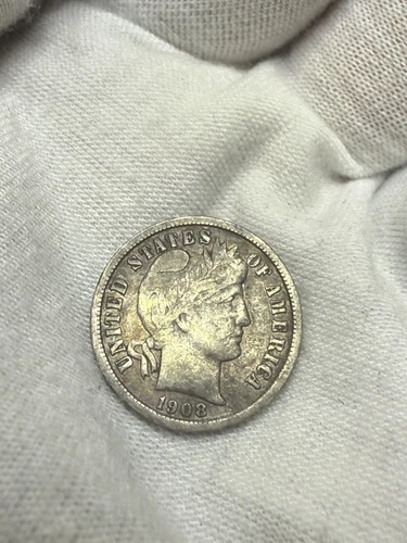1908-D Barber Silver Dime Very Fine VF Coin I152