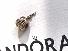 Genuine Pandora Jewellery Rose Gold Love You Heart Lock Key Vintage Charm