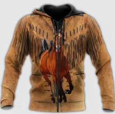 Love Horse Cowboy Style Unisex Zip 3D HOODIE Mother Day Gift All Over Print Size