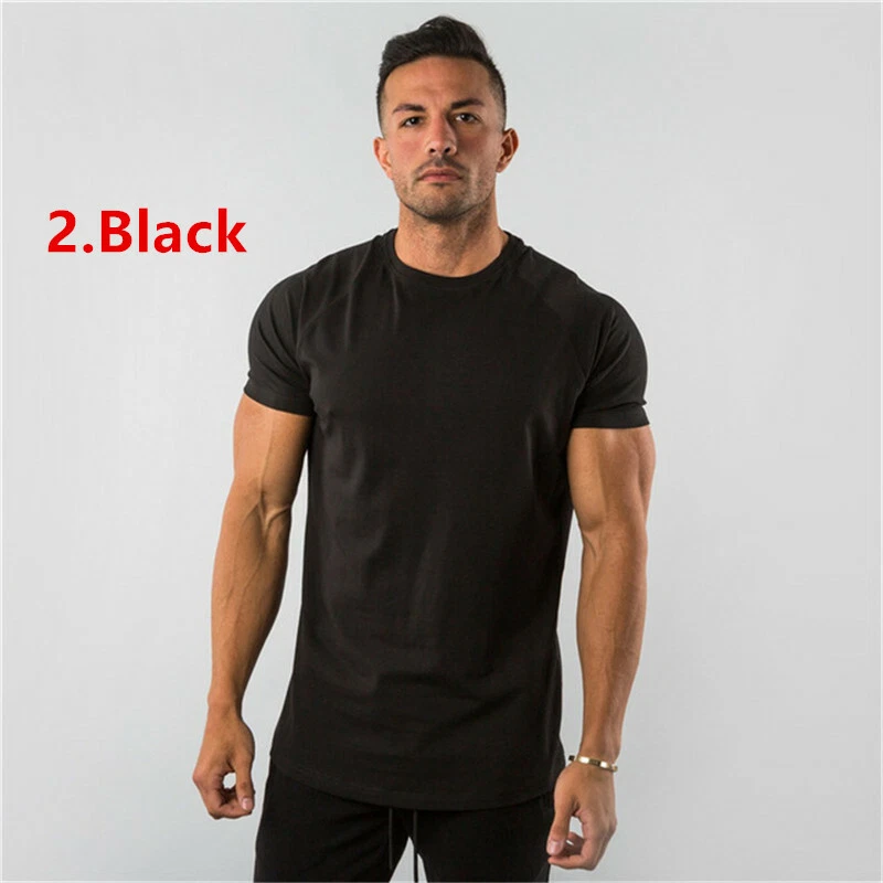 Men Gym Sport Short Sleeve Bodybuilding Fitness Activewear Quick Drying T Shirt