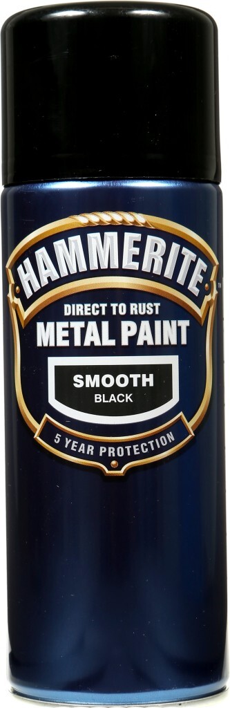 Hammerite Satin Black Spray Paint 400ml - 8 Pack | Direct Retail