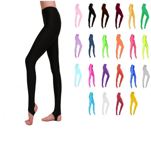 Bambine Bambini Lycra Staffa Dance Legings discoteca Fitness Ginnastica Bambini  Leggings | eBay
