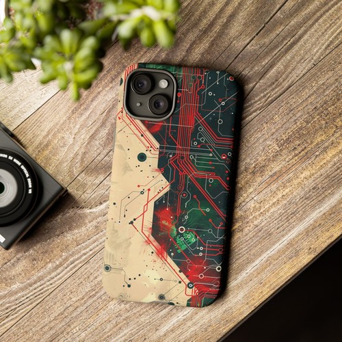 For iPhone | Samsung Galaxy | Pixel Phone Case - Circuit Board Chip Red Green - 第 46/210 張圖片