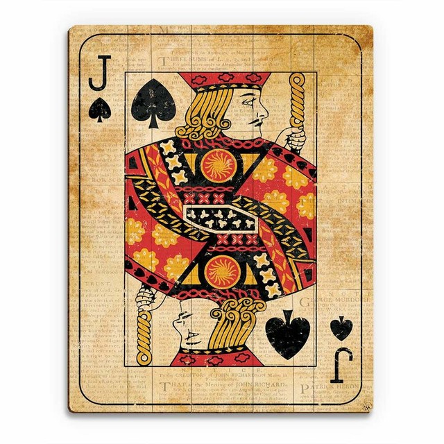 Vintage Jack Playing Card Wall Art Print on Wood eBay
