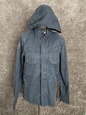 Vans Off The Wall Denim Skate Barn Style Jacket Mens Small Skateboard Hooded