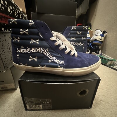 RARE  VANS WTAPS SK8-Hi Crossbones Navy Syndicate S Original Sz 12 Men's Shoes