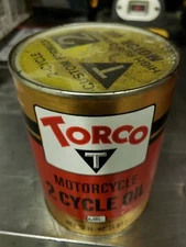 Vintage Torco Racing High Performance full Cardboard Oil Can Motorcycycle T2