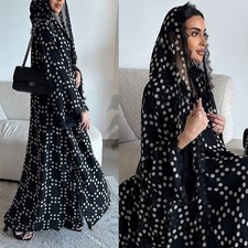 Long Dress Chiffon Abaya Muslim Women Cardigan Open Kaftan Kimono Scarf Outfits