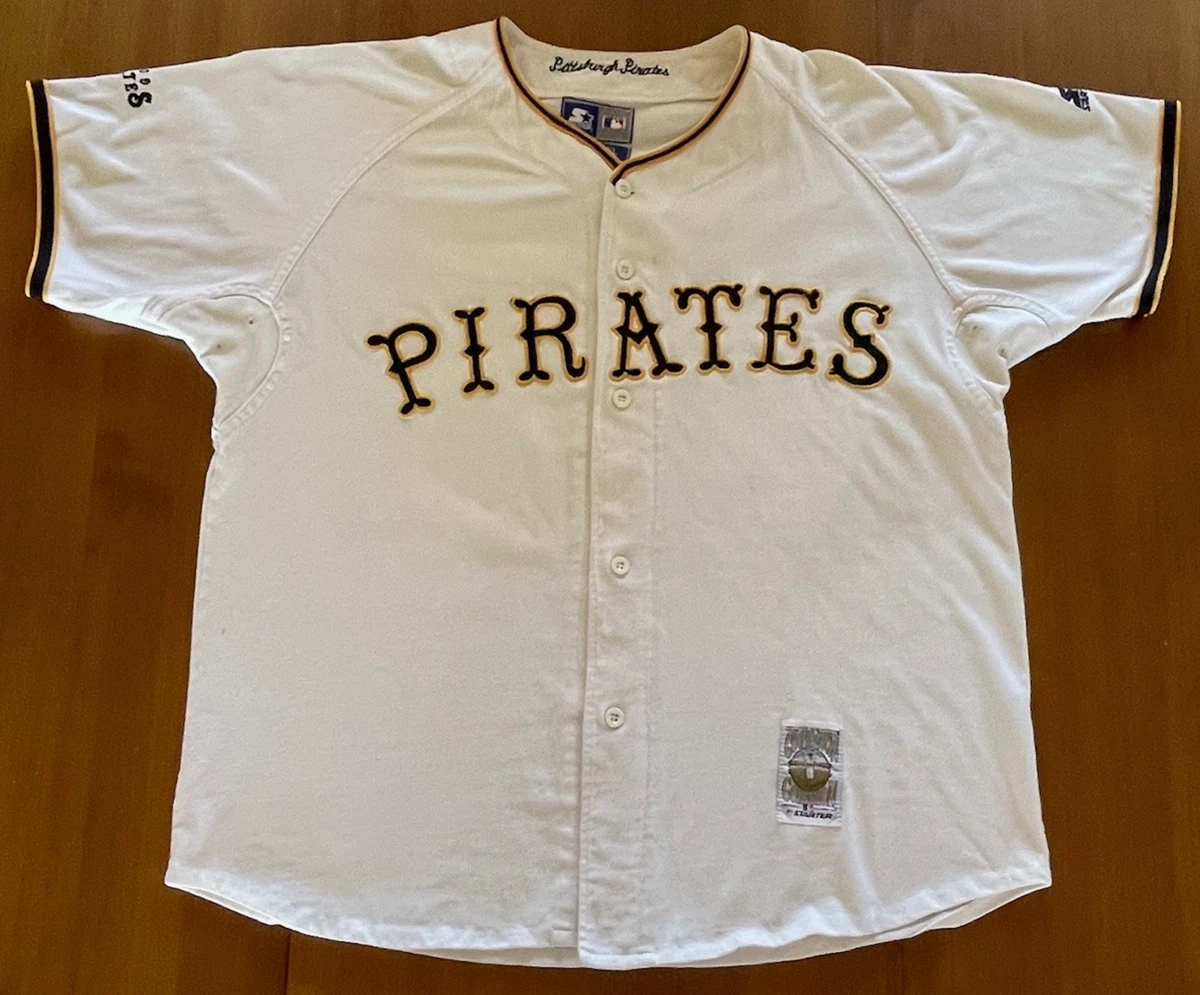 Maillot Vintage Starter Pittsburgh Pirates – Rayures, Boutonné, Taille L (blanc)