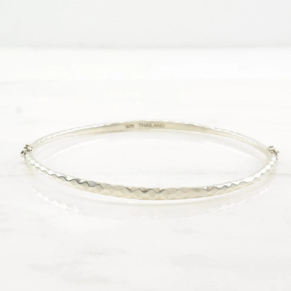 Michael Dawkins Sterling Silver Bangle Bracelet Textured - Image 4 of 4