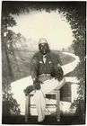 Vintage WWII Arcade Studio Photo~African American Sergeant~Road Leading Nowhere